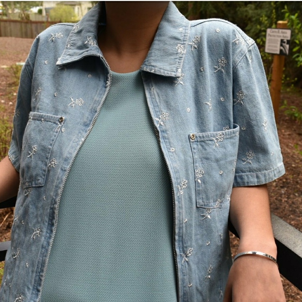 Denim zippered shirt